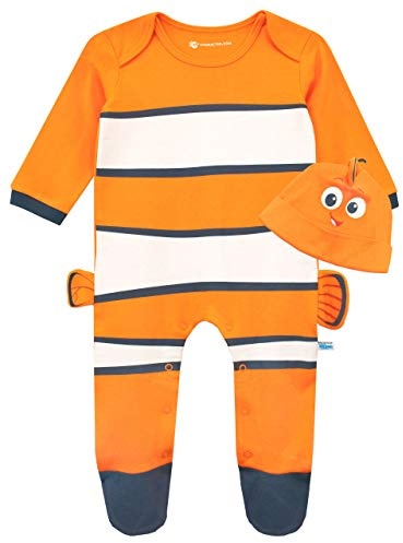 Disney Pijama Entera con gorro para Niños Bebés Buscando a Nemo Naranja 3-6 Meses