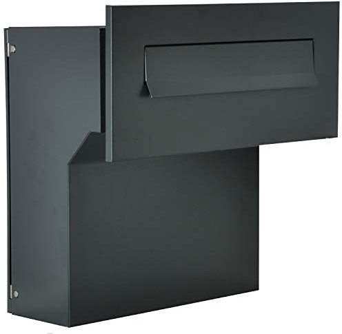 Cassetta delle lettere a muro grigio antracite opaco C4 190-260 [mm] 3 chiavi cassetta delle lettere da incasso RAL 7016 antracite