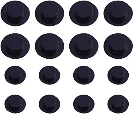 HEALLILY 60 Stück Mini Clown Zylinder Weihnachten Schneemann Zylinder Schwarze Süßigkeiten Dekore Mini Puppe Kostüm für DIY Handwerk Kinder