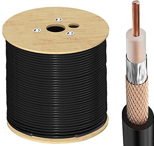 TUOLNK RG58 förlängningskabel 15 m (15 m) flexibel koaxialkabel med låg förlust för trådbunden och trådlös nätverksrouter 4G-antenn svart kabel impedans 50 ohm RG58 RF koax pigtailkabel