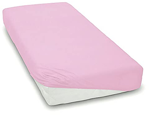 Pack of 2 Stretchy Soft Cotton Jersey Kids Bedding 160×80 cm Nursery Fitted Sheets for Baby/Toddler Junior Cot Bed/Crib (Pink)