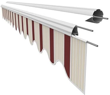 Leudus Markisen Volant Markisenbespannung Sonnenschutz Ersatzstoffe 2.81m*23cm SPD046 Sonnenmarkise fertig genäht