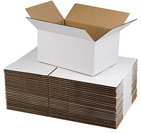SUNLPH vita fraktlådor 25 x 15 cm små korrugerade kartonglådor, 25-pack