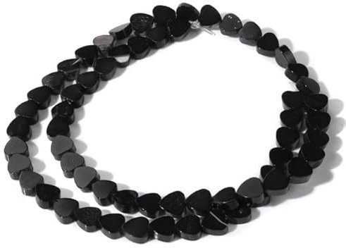 6 mm Naturstein Kristallperlen Herzform lose Steinperlen Charm für DIY Schmuck Halskette Armbänder Ohrring Zubehör-6 mm schwarzer Achat, ca. 7 Zoll