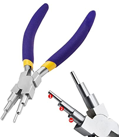 Rainao Punta Redonda | Alicates para Herramientas joyería DIY 6 en 1,Alicates duraderos Punta doblada, Herramientas joyería para Hacer Joyas, Suministros reparación Theaceae