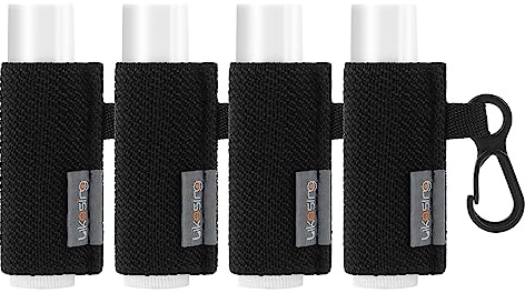 Likesing Lot de 4 Supports de baume à lèvres avec Clip pour Sac à Dos, Support élastique pour Rouge à lèvres, Cadeaux pour Amis, Femmes, Filles, garçons, Hommes, Noir
