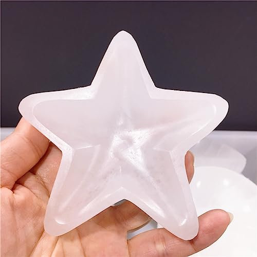 Relajación De Meditación De Yoga De Cristal De Piedra De Cuenco De Selenita Blanca Natural,Forma De Estrella