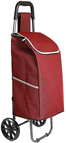 Trolley Multi-Function Shopping Cart Fashion Aluminum Folding Portable Trolley More Durable Double Side Pocket Space Storage Hand Trucks,Blue,Crystal Wheel