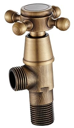 Hemobllo Vintage Eckventil Aus Massivem Messing Absperrventil Für Toilette Und Spültischarmatur Küche Rostfrei Hitzebeständig Einfache Installation Geeignet Für Warm Kaltwasseranschluss