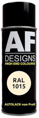 Alex Flittner Designs Spraydose RAL1015 HELLELFENBEIN Spraydose glänzend | RAL Spraydose in 400 ml. Exaktes Farbergebniss nach RAL Norm. Leuchte Farben, Sehr schnelle Trockung und extrem lange