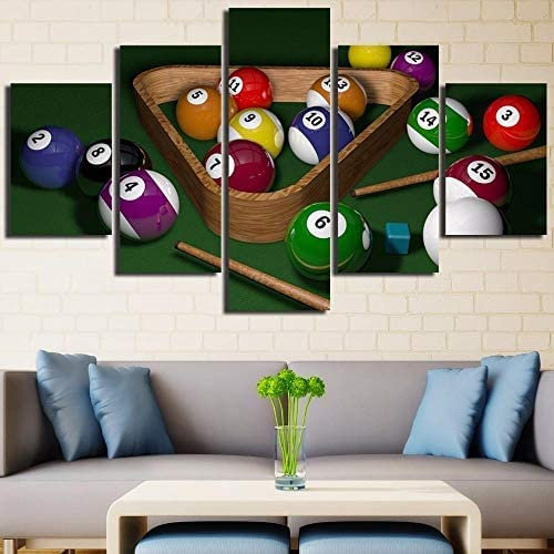 5 Teilig Leinwand Hd Bilder Wandbilder Tapete Gemälde Leinwanddrucke Modern Wohnzimmer Kind Familienzimmer Dekoration Geschenk - Billard Landschaft (Xxl/Mit Rahmen 200 X 100 Cm) Schlafzimm -7V4N+E7U