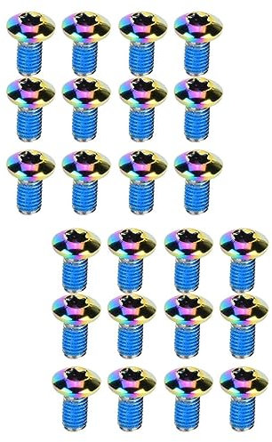 YARNOW 12pcs Titanium Steel Brake Pad Screws Colors for Front Rear Bike Disc Brakes