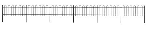 ZEYUAN Clôture de Jardin avec Dessus en Cerceau Acier 10,2x0,8 m Noir,Barriere Jardin Exterieur,Barriere Jardin,Portillon Grillage
