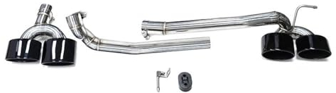 EKEGUY Auto Auspuffrohr Für Mercedes Für Benz W204 C200 C180 C260 C63 2008-2013 Edelstahl-Auspuffrohr-Schalldämpferspitze Auspuff Endrohre (Color : Black 26cm)