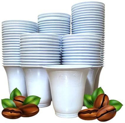 Hermes Shop - 1000 Bicchierini da Caffè Bianchi in Plastica Dura 80cc per Espresso - made in italy