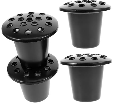 GOOHOCHY 4 Pezzi Contenitore Per Fiori Cimitero Tomba Portafiori 16 Fori Vaso Commemorativo Plastica Durevole Resistente Intemperie