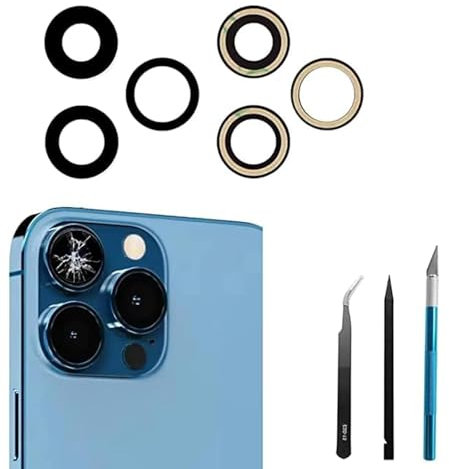 Dakexiong Repuesto de Lente de cámara Trasera para iPhone 13 Pro/iPhone 13 Pro MAX, antiarañazos y Resistente al Agua，con Adhesivo preinstalado y Kit de Herramientas de reparación