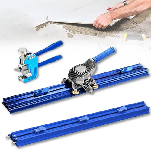 Fliesenschneider für Keramik, 87 Zoll, Präzises Fliesenschneidewerkzeug mit Starkem Saugnapf und Schienenverbindung, Schmaler Streifenschnitt, für Große Porzellanfliesen