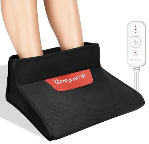 Comfytemp Electric Heated Foot Warmer for Men and Women, 3D Foot Heating Pad for Cold Feet & Ankles Comfort, Dry Heat Feet Sanua Under Desk Warmer 45 Min Auto Shut Off with 3 Heat, Office Home Winter