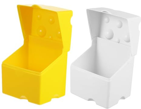 UTHCLO Recipiente para Queso Lonchas Hermético Tapa Abatible Set de 2 Cajas de Almacenamiento para Queso y Mantequilla Reutilizables Compacto para Refrigerador y Cocina el Hogar
