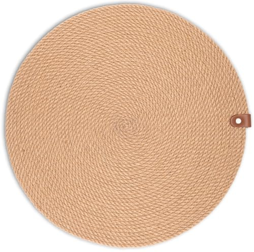 Decorasian Set di tovagliette rotonde in corda di iuta – Tovagliette BZW. Sottobicchieri per piatti, tovagliette decorative e base protettiva per il vostro tavolo, D = 38 cm, 4 pezzi