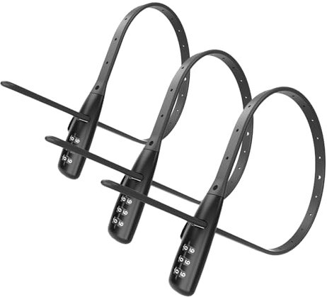 WARLION Zip Tie Lock - Adjustable Cable Lock, for Bike Rack, Motorcycle Helmet, Skateboard, Skis, French Door, Stroller & Cabinet - Ideal for Lightweight Security (3 Pack)