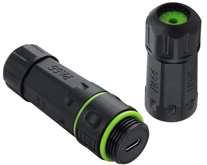 PNGKNYOCN Wasserdichte USB-C-Kupplung, IP68 USB-Typ-C-Buchse auf Buchse, Panelmontage, wasserdichter Stecker, Typ C 3.1 Extender-Adapter für Datenübertragung/Aufladen im Freien