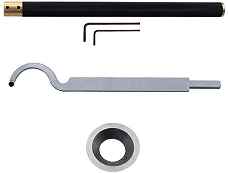 Ciseaux, ciseau à col de cygne à pointe en carbure pour tour à bois M-INI Tools Bar Ensemble d'outils de tournage sur bois avec coupe-insert rond en carbure de 8,9 mm pour bri(Grand couteau creux)