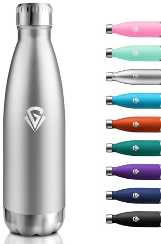 Gourde Isotherme 750ml, Gourde Inox Réutilisable, Bouteille Étanche, Bouteille d'eau Double Paroi Métal sans BPA, Gourde Sport pour École, Sport, Bureau, Gym, Yoga, Camping, Randonnée