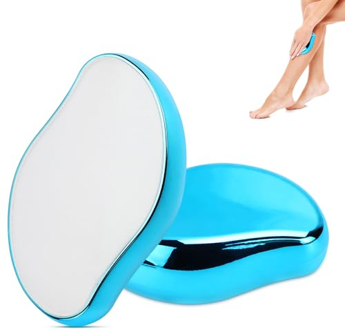 Hornhautentferner Fussraspel Hornhaut Entfernen Fuß Nano Haarentferner Crystal Hair Eraser 2 Stück Fussfeile Glas Hornhauthobel Foot File Fußhobel Rasierstein für Körper Beine Arme Rücken (Blau)