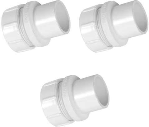 PVC Access Plug, 32mm Solvent Weld Waste Pipe Fitting, White, 3-Pack