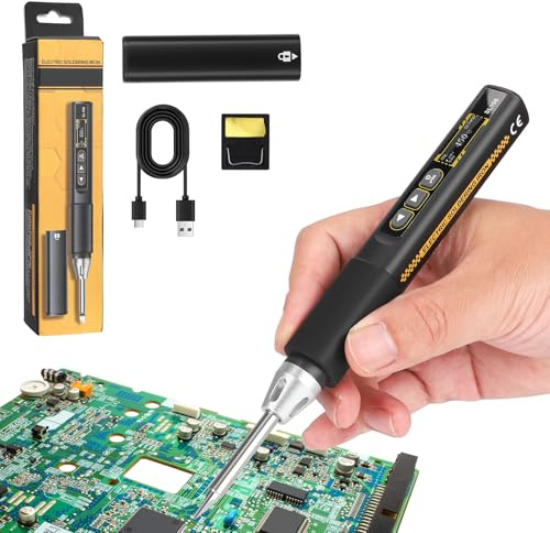 96W USB C Soldering Iron Kit, Temperature Adjustable 100-450℃, Portable Soldering Iron Station with Smart Digital Screen,Professional Safe Welding Iron for Electronic Repair, Type C Port Power Adapter