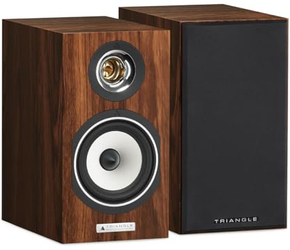 Triangle - Enceintes Bibliothèques Hi-FI Titus EZ - Puissance Admissible 60W - Rendement 90 DB/W/m – Polyvalente Musique et Home-Cinéma - 168 x 305 x 267 mm- Teck (Paire)
