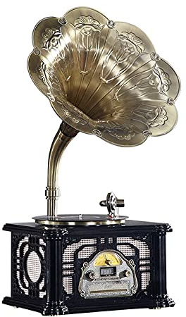 Record player retro, Vintage Record Player,Gramophone,Turntable Retro Gramophone Loudspeaker Subwoofer Record Player,Player/F kxtmm