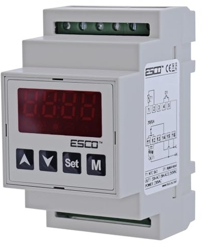ESCO ES-10D DIN-Schiene TEMPERATURREGLER Thermostat fühler 20A potentialfreies Relais