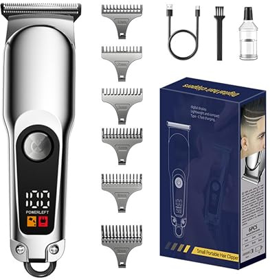 Professional Hair Clippers for Men – Cordless Hair Trimmer with LCD Display, Ceramic Titanium Blades, Long-Lasting Battery, Beard & Hair Grooming Kit for Barbers and Home Use