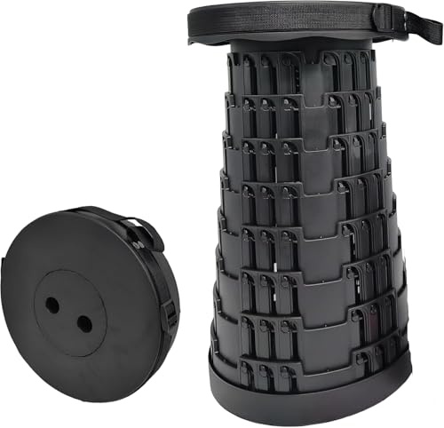 Portable Folding Stool Lightweight More Sturdy with Load Capacity 180KG, Retractable Plastic Foldable Collapsible Stool for Camping Fishing Hiking BBQ Outdoors Indoors Kitchen