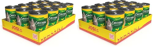 JosiCat Chicken in Jelly (12 x 400 g) | Adulte | Nourriture Humide Premium pour Chats Adultes | Poulet en gelée | Vitamines D3 & E | sans céréales | Powered by JOSERA | Aliment Complet | 12 pièces