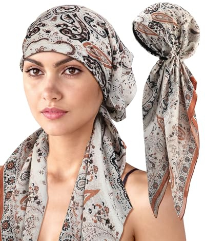 Mesovor Chemo kopftücher für Damen, Vorgebundenes Kopftuch Elastischer Bambus Turban Kopftuch bei Haarausfall weiches Bandana
