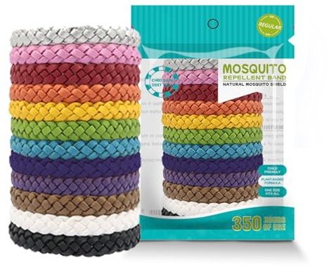 Pulsera Antimosquitos Ajustable Pack De 12, Pulseras Antimosquitos Tipo Cuero, Repelente Mosquitos Para Interior, Exterior, JardíN, Camping, Terraza Y Viajes
