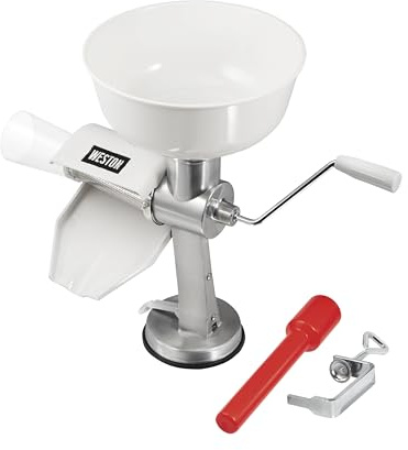 Weston Food Strainer and Sauce Maker for Tomato, Fresh Fruits and Vegetables,White