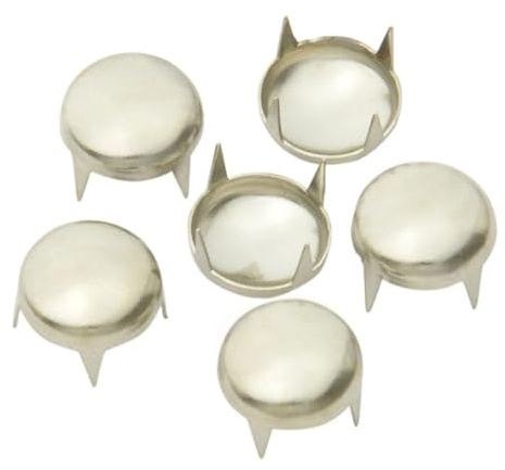 GETMORE Parts Hohlnieten, Halbkugel, Ziernieten, Messing, rostfrei, Silber vernickelt, zweiteilig - ab 100 Stück (5 mm)