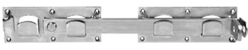 Pollmann®Baubeschläge Doppeltorüberwurf, Gesamtlänge 420 mm, abschließbar, hell verzinkt