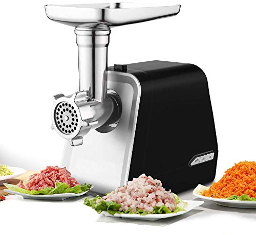 COOCHEER Tritacarne Professionale,Macchina per Salsicce Professionale,3 Diverso accessori per il taglio,Accessori per Kubbe,Acciaio Inox,1500W