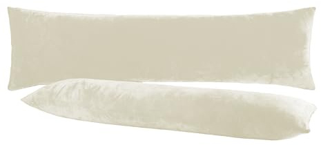 BaSaTex Cashmere Touch Kissenbezug, Kissenbezüge, Kissenhüllen Seitenschläfer Stillkissen 40x145 cm ähnlich Nicky Teddy Corals Fleece Kopfkissenbezug Wollweiss