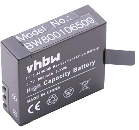vhbw batería Compatible con VTIN Action Camera cámara de vídeo, videocámara (900mAh, 3,7V, Li-Ion)