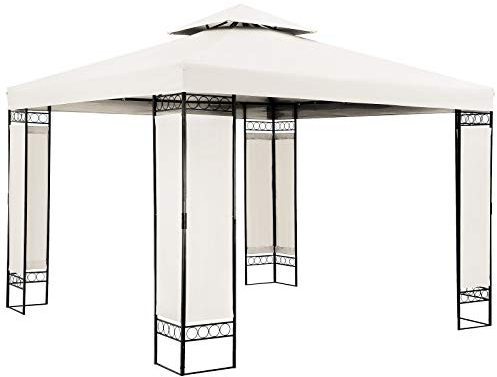 CASARIA Cenador Lorca Jardín 3x3m Pabellón Pérgola Carpa Protec. UV 50+ Repele Agua Doble Techo