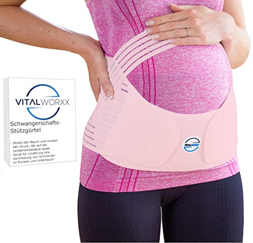 VITALWORXX® Schwangerschafts-Stützgürtel mit Gebrauchsanleitung - Unterstützung für Bauch, Taille und Rücken in der Schwangerschaft
