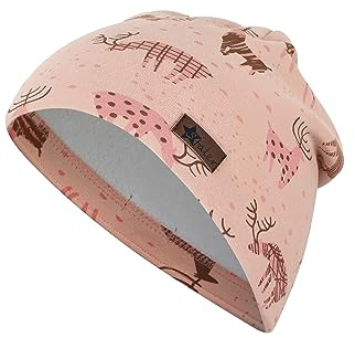 Sterntaler Baby - Mädchen Mütze Baby Beanie Mütze Hirsche, Rosa, 49