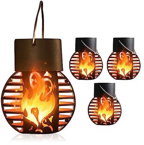 Lampe Flamme Solaire,Lanterne Solaire Extérieure,Lanternes et torches de jardin,lanternes d'extérieur solaire,Lanterne solaire exterieur jardin,Lumière Solaire Flamme,Lanternes d'extérieur(4PCS)